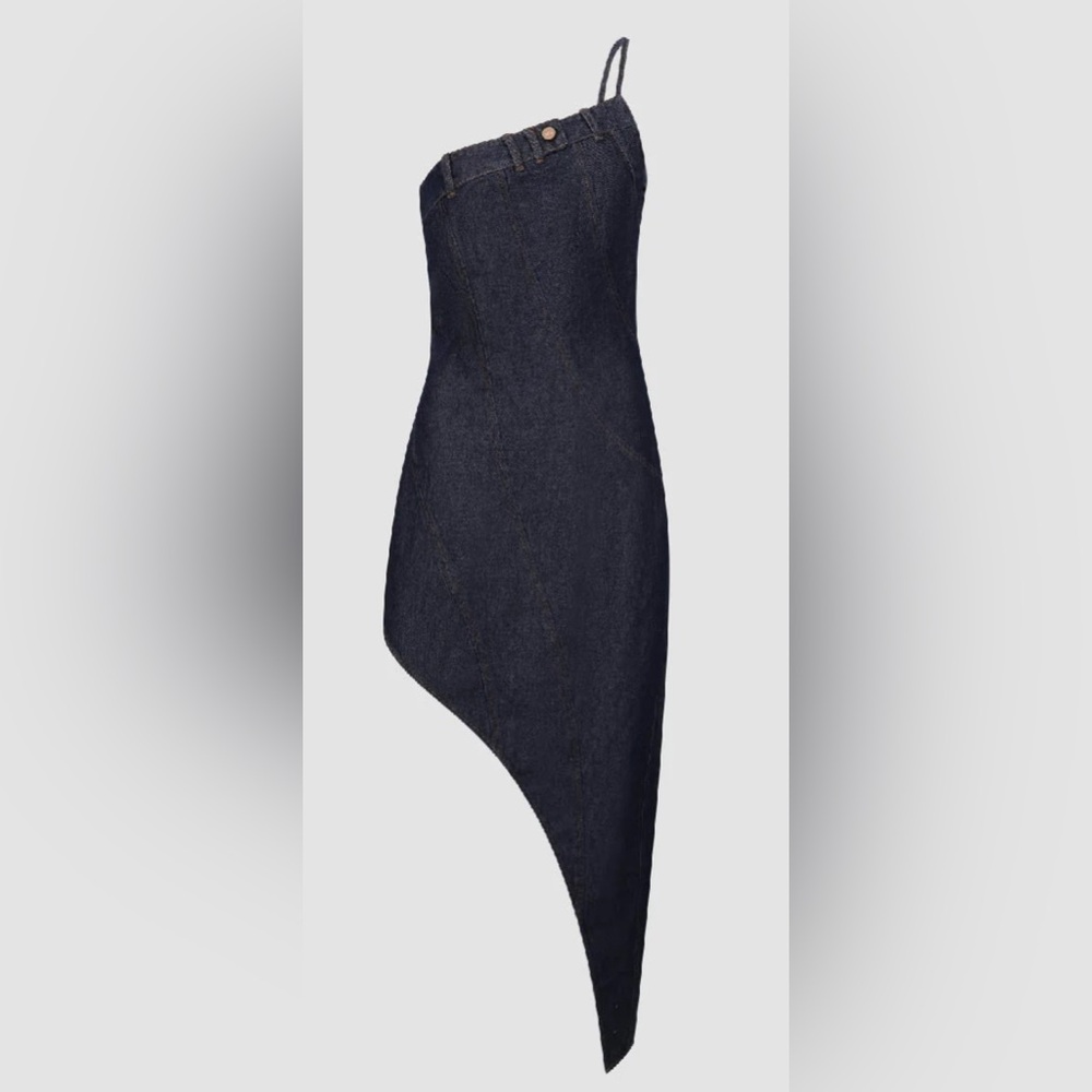 Urban Revivo Asymmetric One Shoulder Denim Cami Dress NWT